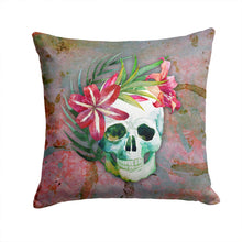 Load image into Gallery viewer, Day of the Dead Skull Flowers Throw Pillow - 14x14 Decorative Pillow – Art for Your Home &amp; Patio BB5125PW1414