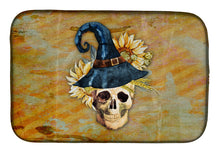 Load image into Gallery viewer, Day of the Dead Witch Skull  Dish Drying Mat – Absorbent, Artistic Kitchen Essentials BB5126DDM