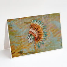Load image into Gallery viewer, Day of the Dead Indian Skull  Greeting Cards -  Blank Note Cards – 8-Pack of Artist-Designed Cards with Envelopes