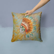 Load image into Gallery viewer, Day of the Dead Indian Skull  Throw Pillow - 14x14 Decorative Pillow – Art for Your Home &amp; Patio BB5127PW1414
