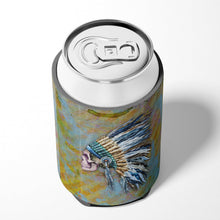 Load image into Gallery viewer, Day of the Dead Indian Chief Skull  Can or Bottle Hugger BB5128CC