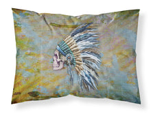 Load image into Gallery viewer, Day of the Dead Indian Chief Skull  Fabric Standard Pillowcase – Artistic Decorative Front, White Back BB5128PILLOWCASE