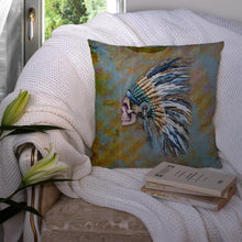 Load image into Gallery viewer, Day of the Dead Indian Chief Skull  Throw Pillow - 14x14 Decorative Pillow – Art for Your Home &amp; Patio BB5128PW1414