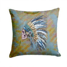 Load image into Gallery viewer, Day of the Dead Indian Chief Skull  Throw Pillow - 14x14 Decorative Pillow – Art for Your Home &amp; Patio BB5128PW1414