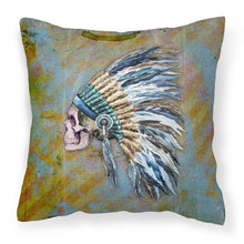 Load image into Gallery viewer, Day of the Dead Indian Chief Skull  Fabric Decorative Pillow BB5128PW1818