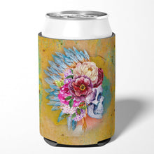 Load image into Gallery viewer, Day of the Dead Flowers Skull  Can or Bottle Hugger BB5129CC