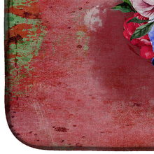 Load image into Gallery viewer, Day of the Dead Red Flowers Skull  Dish Drying Mat – Absorbent, Artistic Kitchen Essentials BB5130DDM