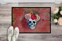 Load image into Gallery viewer, Day of the Dead Red Flowers Skull  Doormat - 24x36 Decorative Floor Mat – Indoor/Outdoor Rug with Artistic Flair BB5130JMAT
