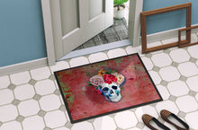 Load image into Gallery viewer, Day of the Dead Red Flowers Skull  Doormat - 24x36 Decorative Floor Mat – Indoor/Outdoor Rug with Artistic Flair BB5130JMAT