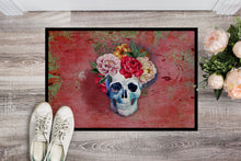 Load image into Gallery viewer, Day of the Dead Red Flowers Skull  Doormat - 18x27 Decorative Floor Mat – Indoor/Outdoor Rug with Artistic Flair BB5130MAT