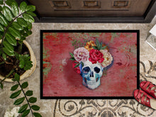 Load image into Gallery viewer, Day of the Dead Red Flowers Skull  Doormat - 18x27 Decorative Floor Mat – Indoor/Outdoor Rug with Artistic Flair BB5130MAT