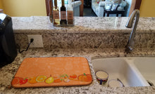 Load image into Gallery viewer, Fruits and Vegetables in Orange Dish Drying Mat – Absorbent, Artistic Kitchen Essentials BB5131DDM