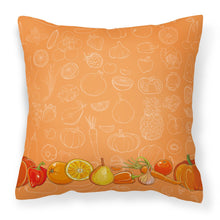 Load image into Gallery viewer, Fruits and Vegetables in Orange Fabric Decorative Pillow BB5131PW1818
