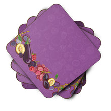 Load image into Gallery viewer, Fruits and Vegetables in Purple Foam Coaster  BB5132FC