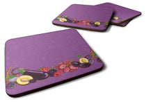 Load image into Gallery viewer, Fruits and Vegetables in Purple Foam Coaster  BB5132FC