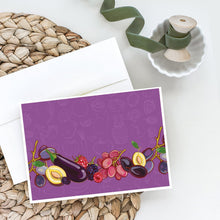 Load image into Gallery viewer, Fruits and Vegetables in Purple BB5132DS66 Greeting Cards -  Blank Note Cards – 8-Pack of Artist-Designed Cards with Envelopes