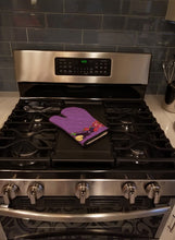 Load image into Gallery viewer, Fruits and Vegetables in Purple Oven Mitt BB5132OVMT