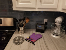 Load image into Gallery viewer, Fruits and Vegetables in Purple Oven Mitt BB5132OVMT