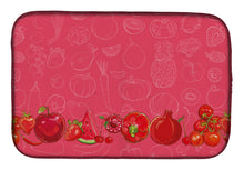 Load image into Gallery viewer, Fruits and Vegetables in Red Dish Drying Mat – Absorbent, Artistic Kitchen Essentials BB5133DDM
