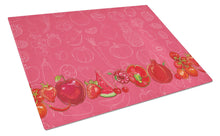 Load image into Gallery viewer, Fruits and Vegetables in Red Glass Cutting Boards – Durable, Decorative Kitchen Art Large BB5133LCB