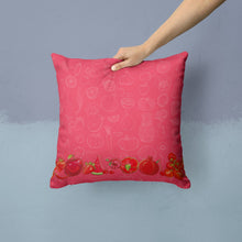 Load image into Gallery viewer, Fruits and Vegetables in Red Throw Pillow - 14x14 Decorative Pillow – Art for Your Home &amp; Patio BB5133PW1414