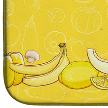Load image into Gallery viewer, Fruits and Vegetables in Yellow Dish Drying Mat – Absorbent, Artistic Kitchen Essentials BB5134DDM