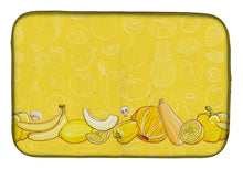 Load image into Gallery viewer, Fruits and Vegetables in Yellow Dish Drying Mat – Absorbent, Artistic Kitchen Essentials BB5134DDM