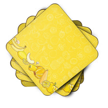 Load image into Gallery viewer, Fruits and Vegetables in Yellow Foam Coaster  BB5134FC