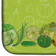 Load image into Gallery viewer, Fruits and Vegetables in Green Dish Drying Mat – Absorbent, Artistic Kitchen Essentials BB5135DDM
