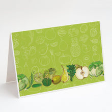 Load image into Gallery viewer, Fruits and Vegetables in Green BB5135DS66 Greeting Cards -  Blank Note Cards – 8-Pack of Artist-Designed Cards with Envelopes