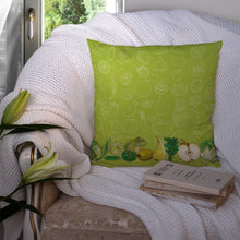 Load image into Gallery viewer, Fruits and Vegetables in Green Throw Pillow - 14x14 Decorative Pillow – Art for Your Home &amp; Patio BB5135PW1414