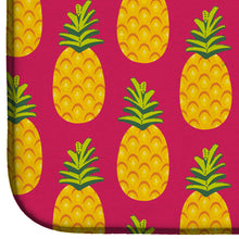 Load image into Gallery viewer, Pineapples on Pink Dish Drying Mat – Absorbent, Artistic Kitchen Essentials BB5136DDM