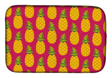 Load image into Gallery viewer, Pineapples on Pink Dish Drying Mat – Absorbent, Artistic Kitchen Essentials BB5136DDM