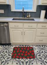 Load image into Gallery viewer, Strawberries on Gray Machine Washable Memory Foam Mat BB5137RUG