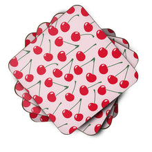 Load image into Gallery viewer, Cherries on Pink Foam Coaster  BB5139FC