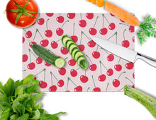 Load image into Gallery viewer, Cherries on Pink Glass Cutting Boards – Durable, Decorative Kitchen Art Large BB5139LCB