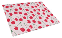 Load image into Gallery viewer, Cherries on Pink Glass Cutting Boards – Durable, Decorative Kitchen Art Large BB5139LCB