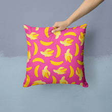 Load image into Gallery viewer, Bananas on Pink Throw Pillow - 14x14 Decorative Pillow – Art for Your Home &amp; Patio BB5140PW1414
