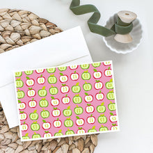 Load image into Gallery viewer, Apples on Pink Greeting Cards -  Blank Note Cards – 8-Pack of Artist-Designed Cards with Envelopes