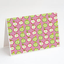 Load image into Gallery viewer, Apples on Pink Greeting Cards -  Blank Note Cards – 8-Pack of Artist-Designed Cards with Envelopes