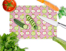 Load image into Gallery viewer, Apples on Pink Glass Cutting Boards – Durable, Decorative Kitchen Art Large BB5141LCB
