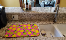 Load image into Gallery viewer, Lemons and Limes on Pink Dish Drying Mat – Absorbent, Artistic Kitchen Essentials BB5143DDM