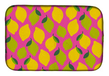 Load image into Gallery viewer, Lemons and Limes on Pink Dish Drying Mat – Absorbent, Artistic Kitchen Essentials BB5143DDM