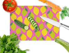 Load image into Gallery viewer, Lemons and Limes on Pink Glass Cutting Boards – Durable, Decorative Kitchen Art Large BB5143LCB