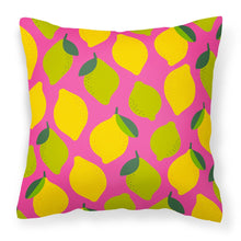 Load image into Gallery viewer, Lemons and Limes on Pink Fabric Decorative Pillow BB5143PW1818