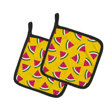 Load image into Gallery viewer, Watermelon on Yellow Pot Holders - Set of 2 - Heat-Resistant Kitchen Essentials BB5144PTHD