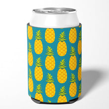 Load image into Gallery viewer, Pineapples on Teal Can or Bottle Hugger BB5145CC