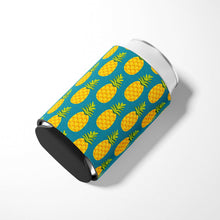 Load image into Gallery viewer, Pineapples on Teal Can or Bottle Hugger BB5145CC