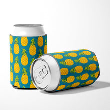Load image into Gallery viewer, Pineapples on Teal Can or Bottle Hugger BB5145CC