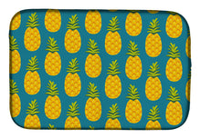 Load image into Gallery viewer, Pineapples on Teal Dish Drying Mat – Absorbent, Artistic Kitchen Essentials BB5145DDM